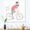Designart - Hipster Man On A Bicycle - Children's Art Canvas Wall Art Print